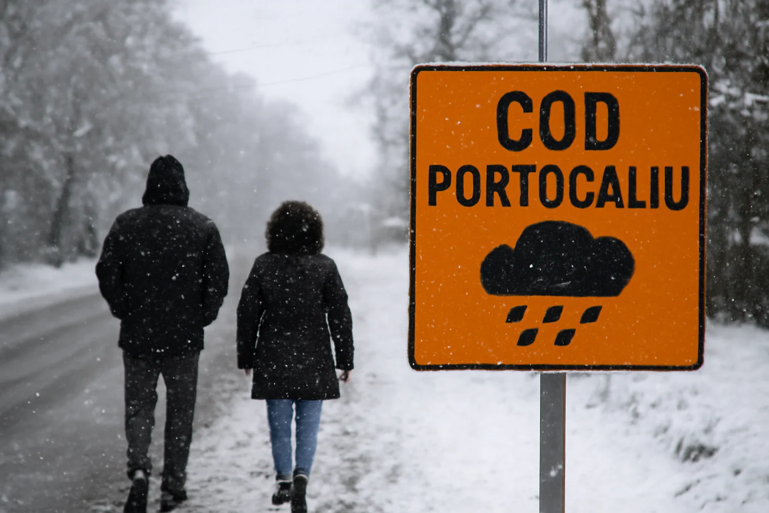 Cod portocaliu de ploi, lapoviță și ninsori în nordul județului Prahova, anunțat de ANM la Ploiești