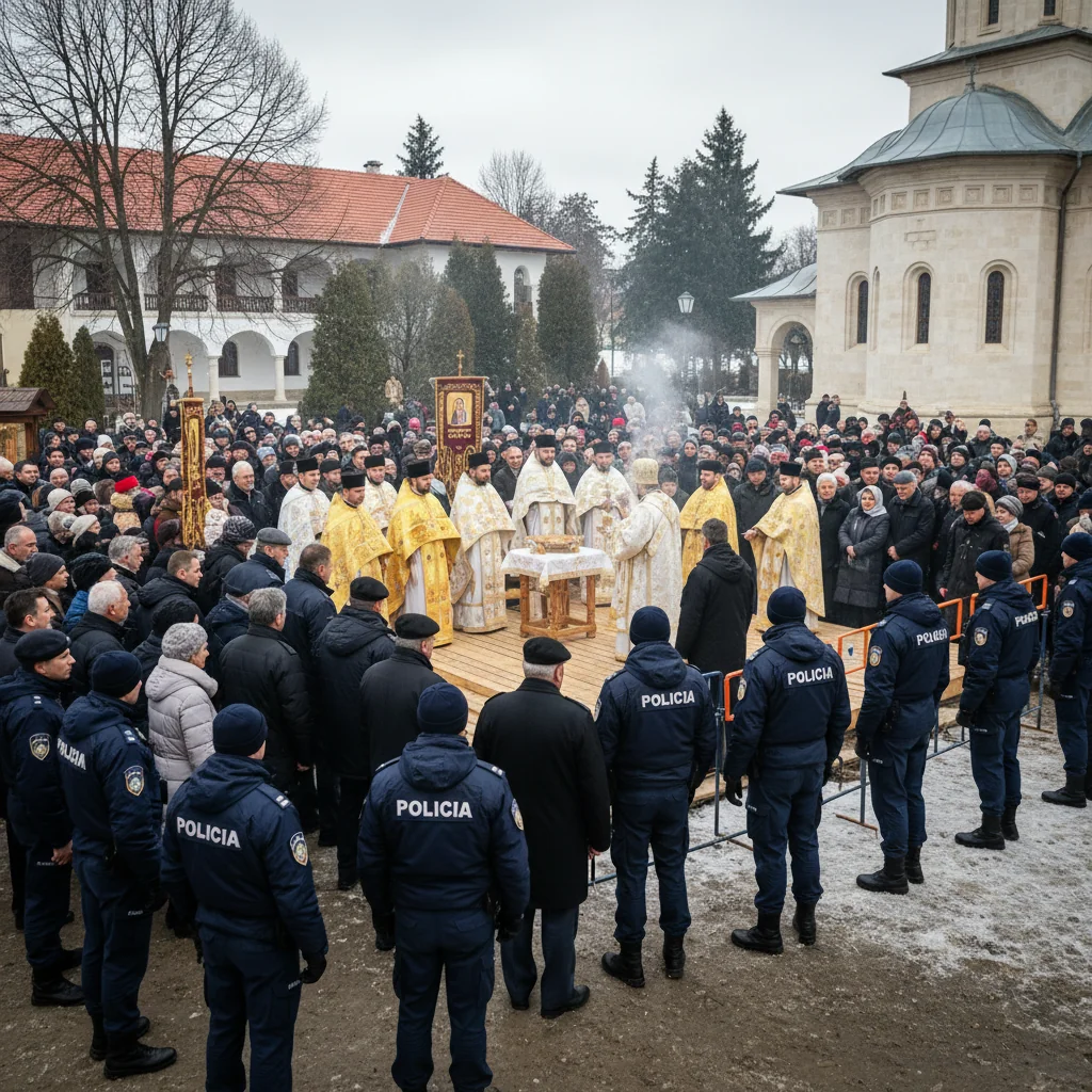 Măsuri speciale de ordine publică la slujba de Bobotează de la Mănăstirea Ghighiu, anunțate de autorități la Ploiești