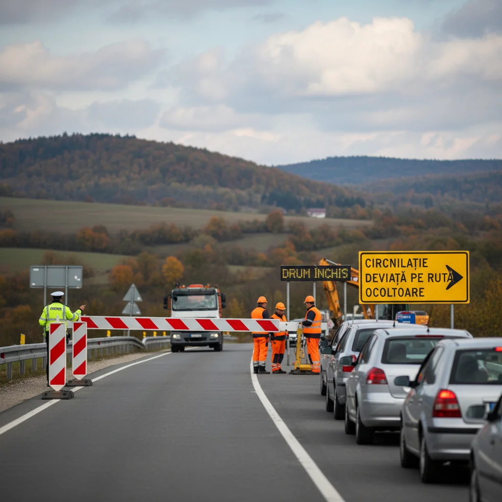 Astăzi se închide traficul rutier pe DN 1, în zona Movila Vulpii