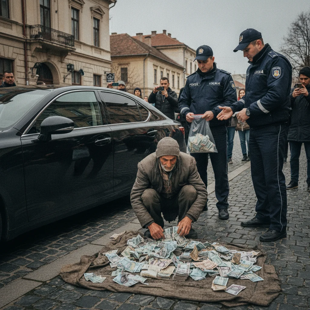 Banii unui cerșetor cunoscut drept „omul cu Lexus” au fost confiscați la Iași