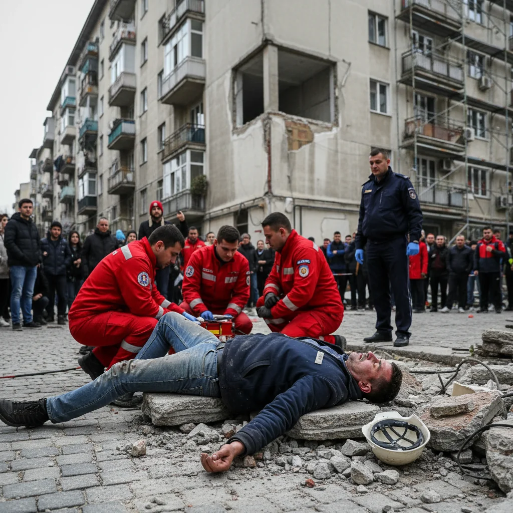 Bărbat rănit grav după o cădere de pe un bloc din centrul Ploieștiului