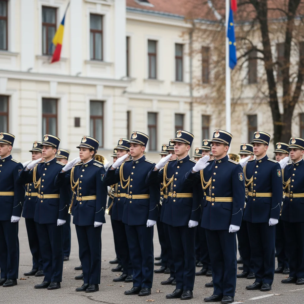 Cantemiriștii Colegiului din Breaza pregătiți să dea onorul de Ziua Națională România