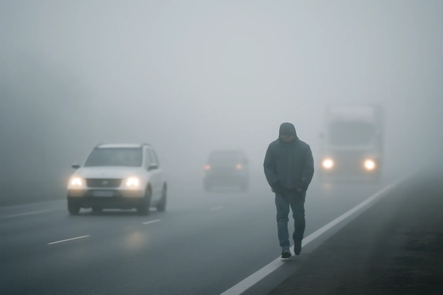 Ceață densă în Ploiești și pe șoselele din Prahova, inclusiv pe autostrada A7 Ploiești–Adjud