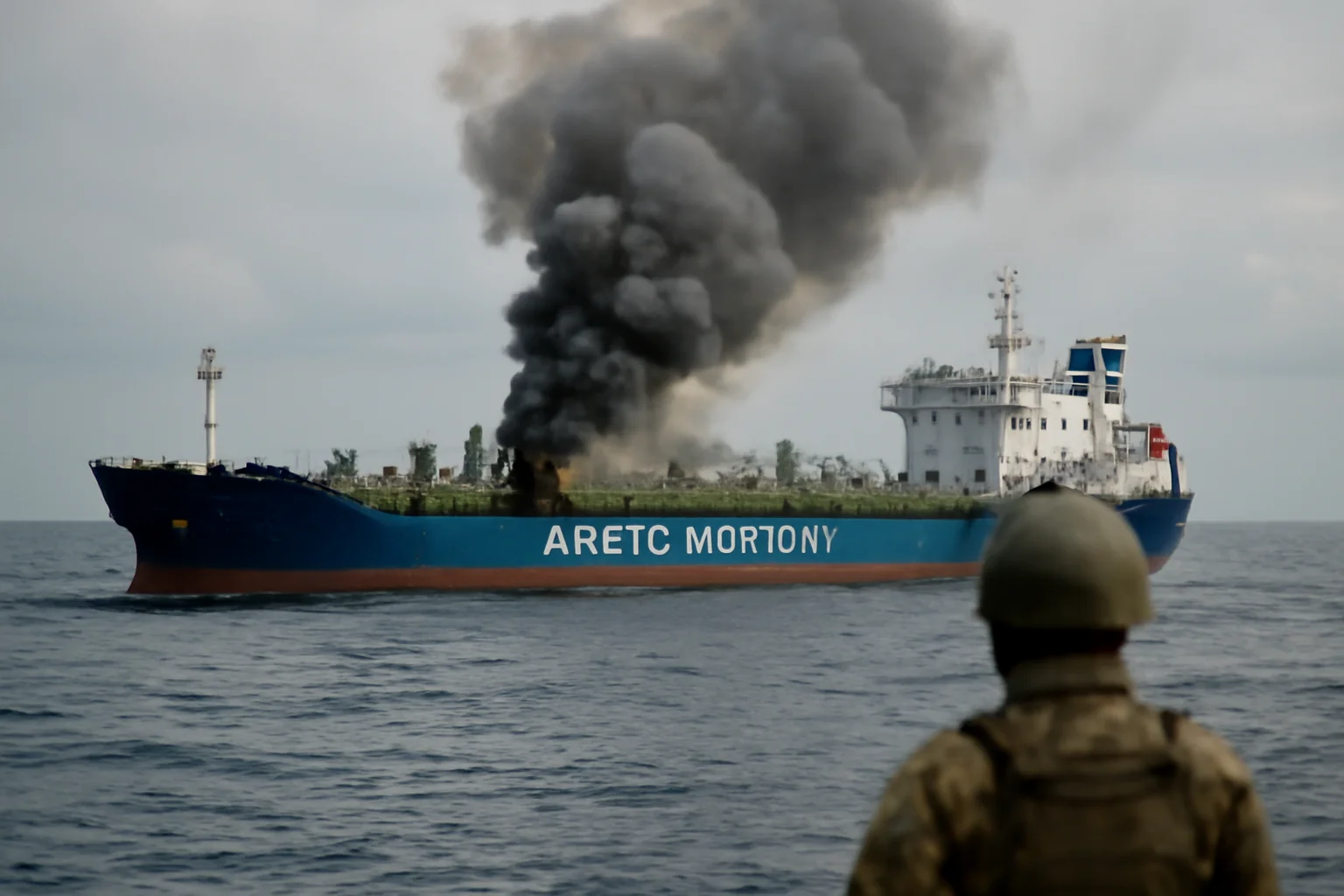Cisternă rusească Arctic Metagaz atacată de militarii ucraineni