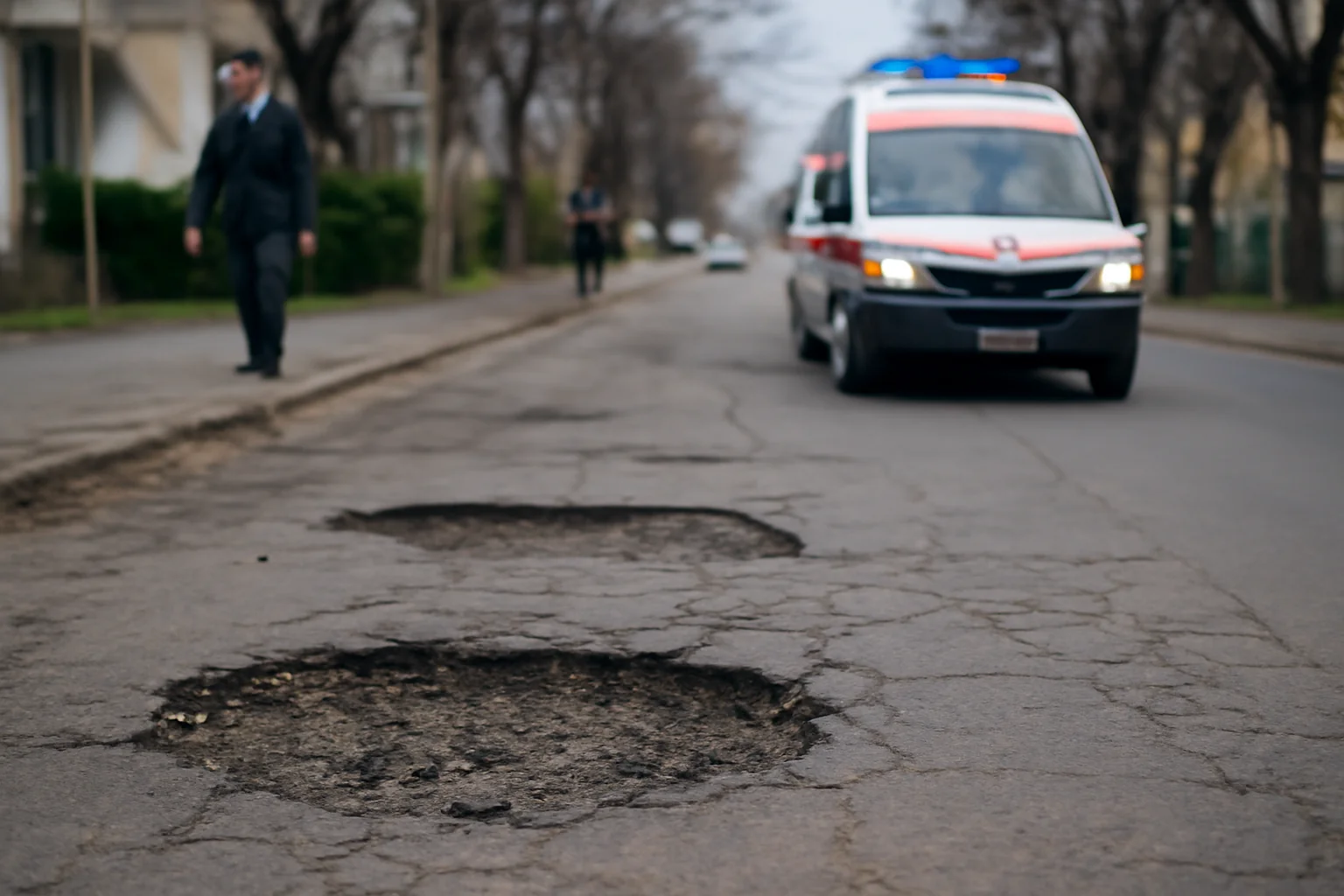 Cratere periculoase pe strada Găgeni din Ploiești, pe traseul ambulanțelor