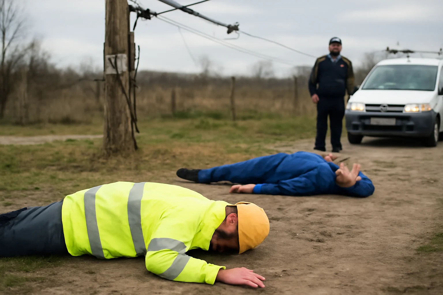 Doi muncitori răniți prin electrocutare la rețeaua electrică din Strejnicu, transportați la spital în Ploiești