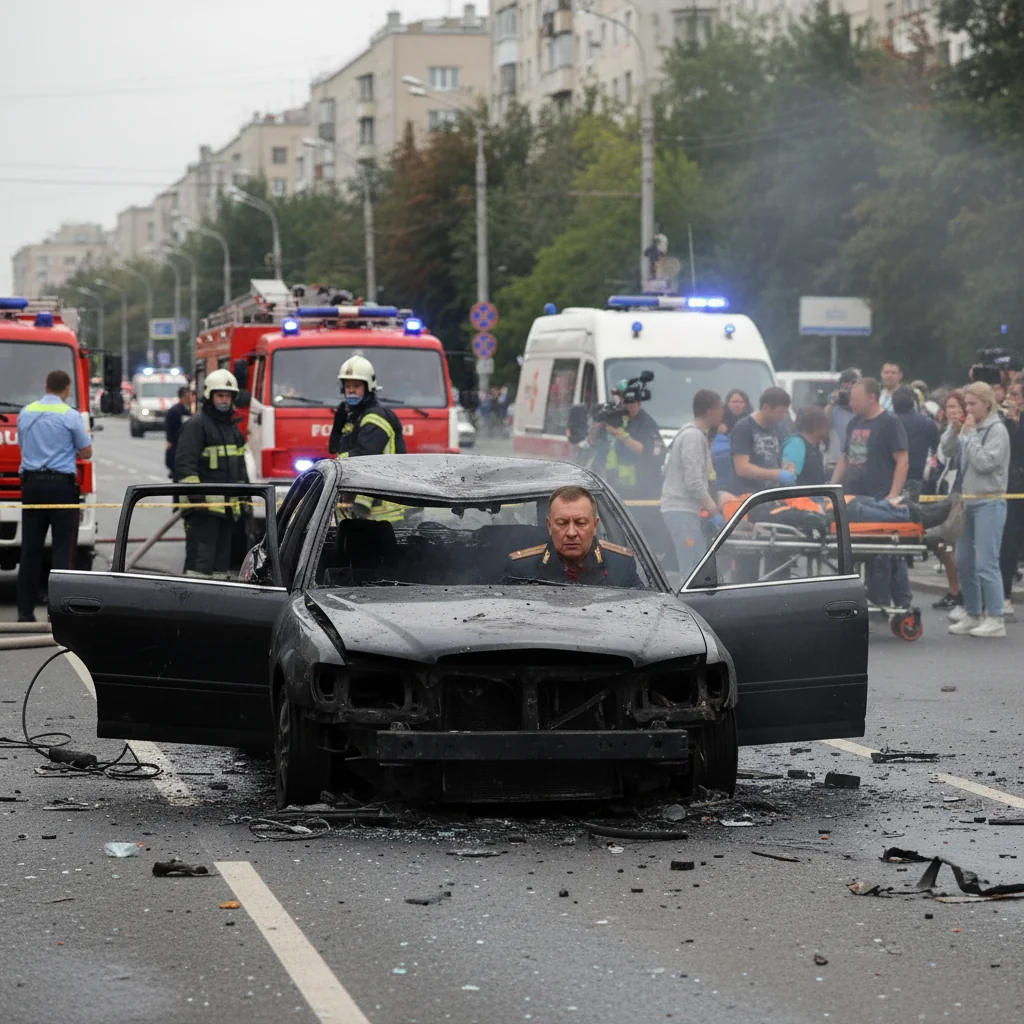 General rus ucis într-un atentat cu mașină-capcană la Moscova