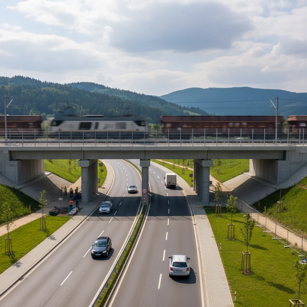 Imagini și detalii despre noul pasaj CFR de pe DN1, Movila Vulpii