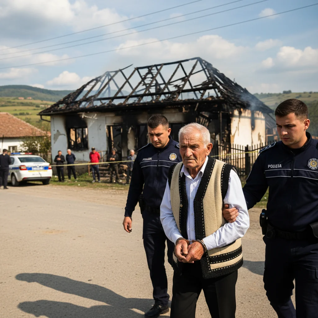 Incendiu la Izvoarele, lângă Ploiești: un bărbat de 85 de ani, reținut după distrugerea casei fiicei