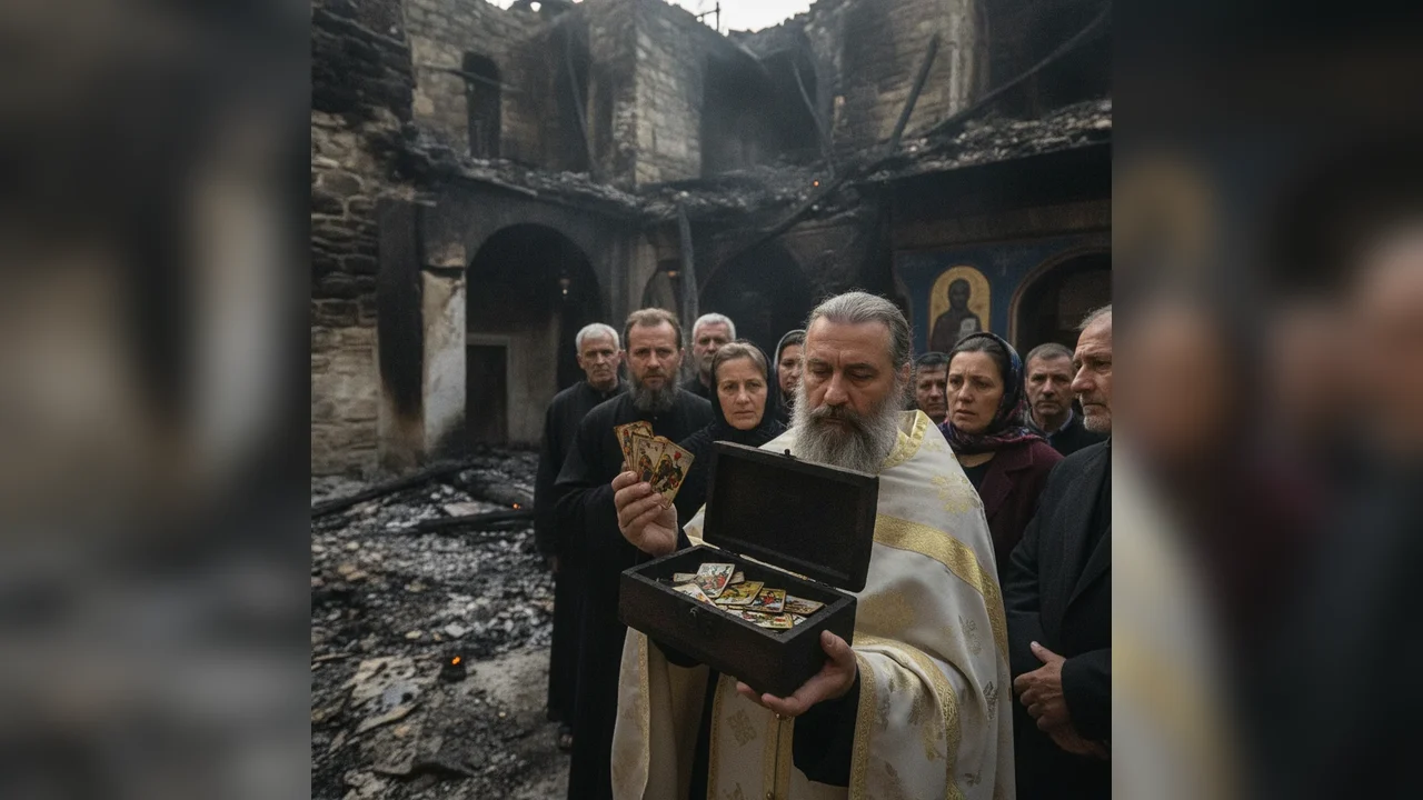 Incendiu la Mănăstirea Bisericani: Cărți de tarot găsite nearse