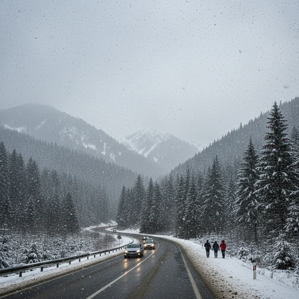 Lapoviță și ninsori în zonele montane