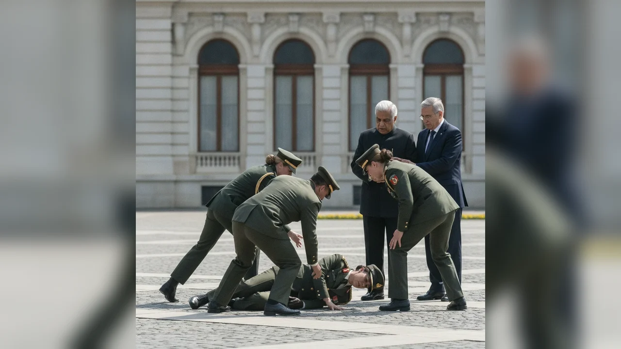 Militar a leșinat la Cotroceni, în timpul vizitei președintelui Indiei