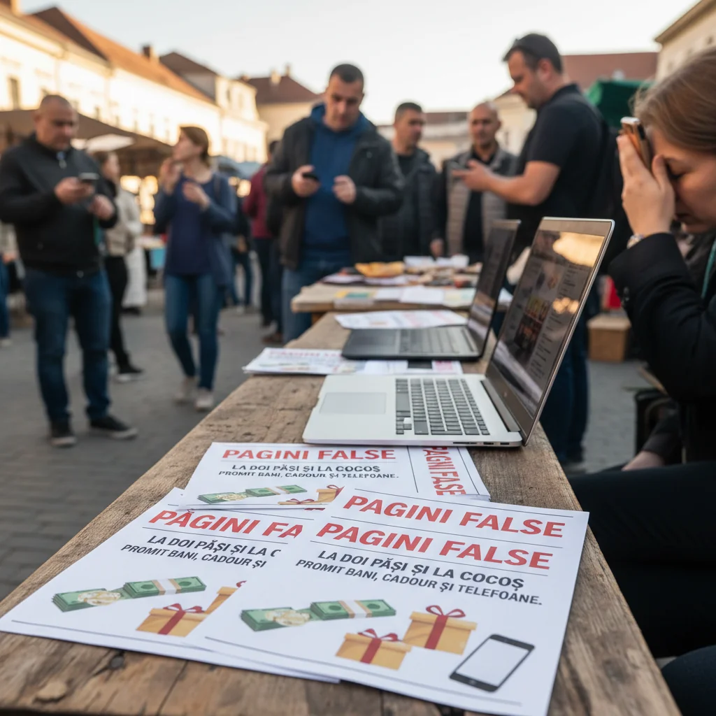 Pagini false La Doi Pași și La Cocoș promit bani, cadouri și telefoane false