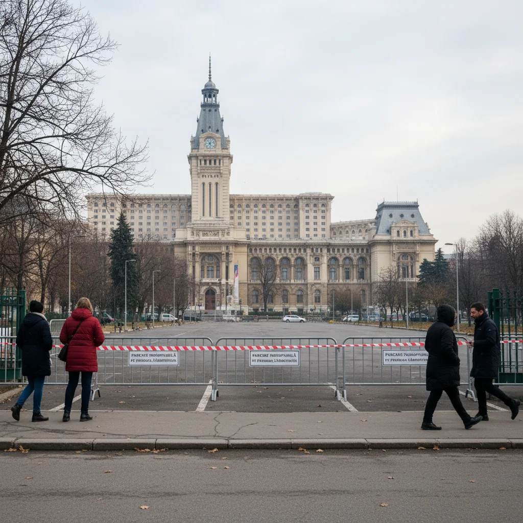 Parcarea cu plată de lângă Palatul Culturii, închisă temporar de sărbători