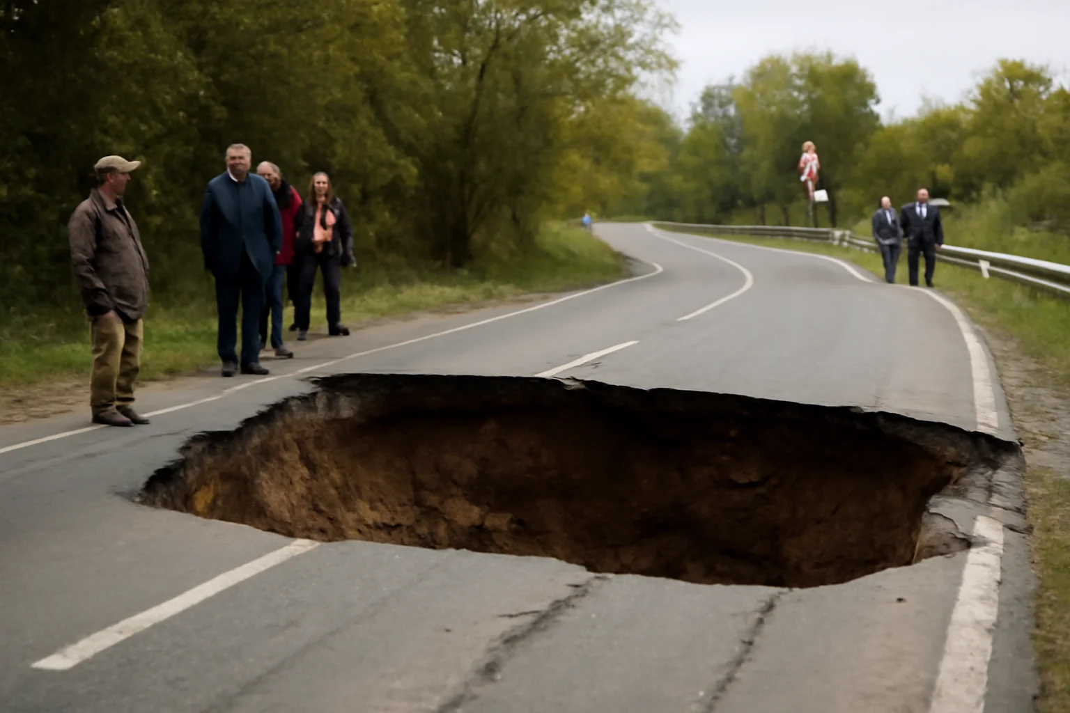 Porțiune de drum surpată la ieșirea din Câmpina spre Cornu, incident rutier raportat în județul Prahova