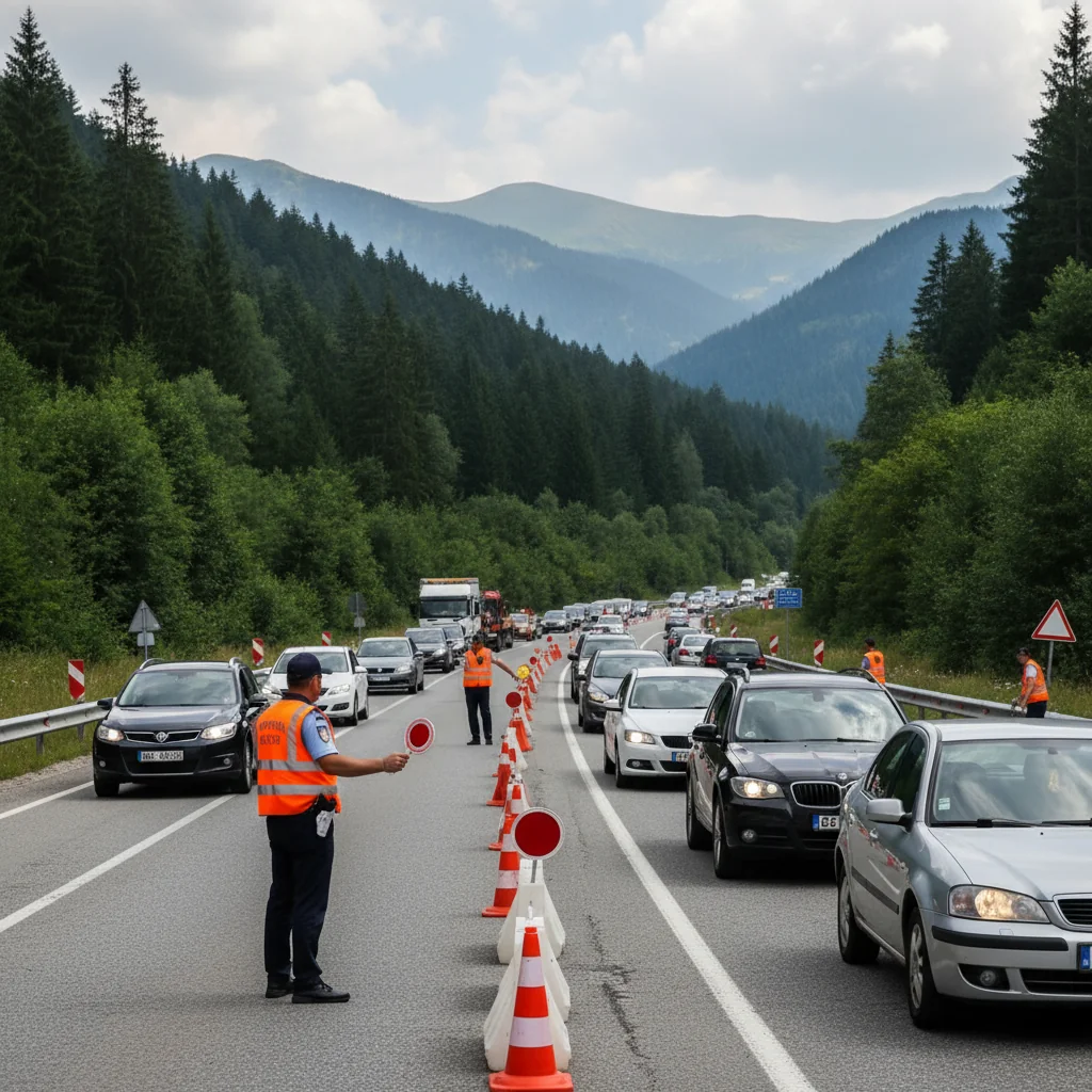 Restricții de trafic parțiale pe DN1, zona Comarnic, pe sensul Brașov – Ploiești
