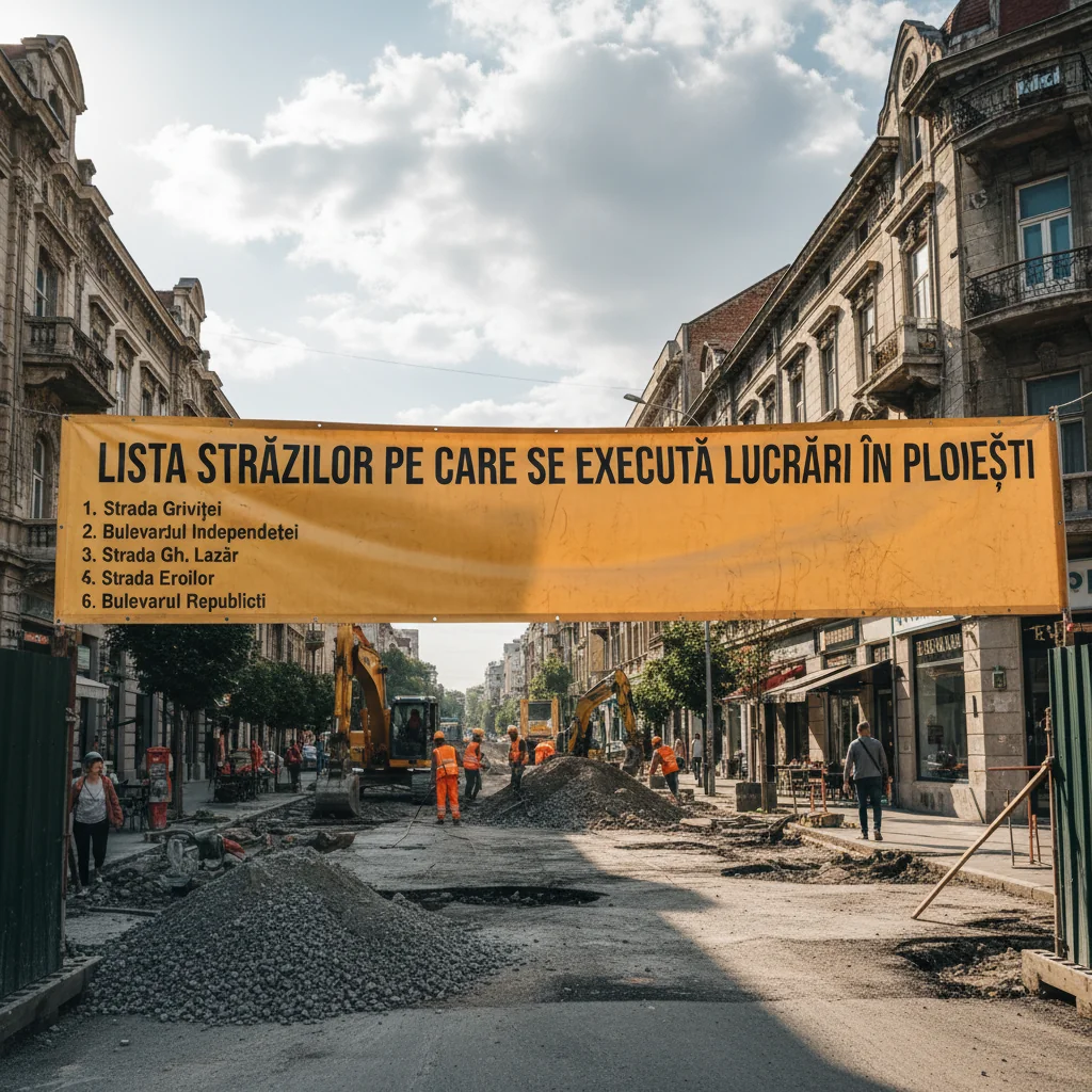 Străzile din Ploiești unde se desfășoară lucrări de infrastructură în curs