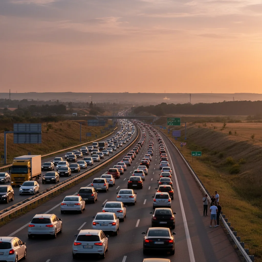 Trafic fluent pe autostrăzile A3 și A7 lângă Ploiești la început de săptămână de iarnă