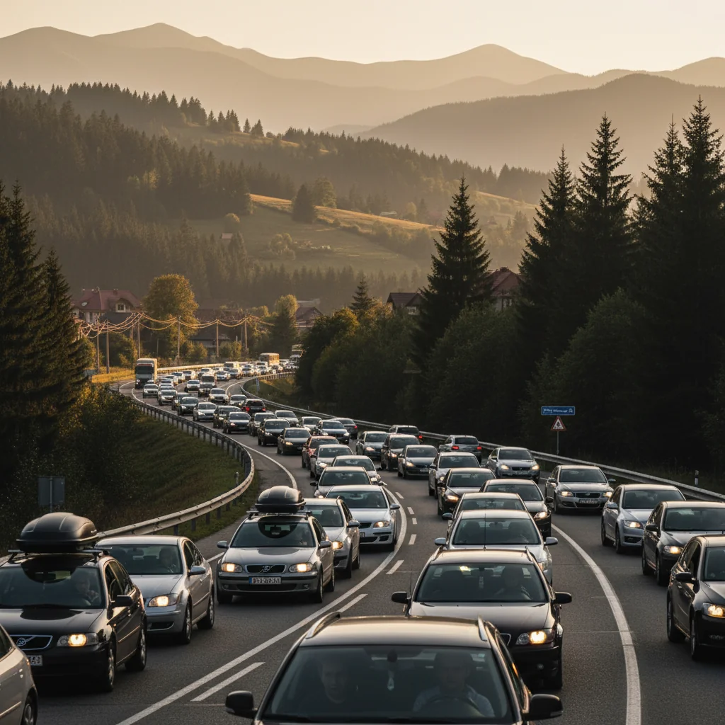 Trafic intens pe DN1 spre Ploiești, anunțat de Centrul Infotrafic pe Valea Prahovei