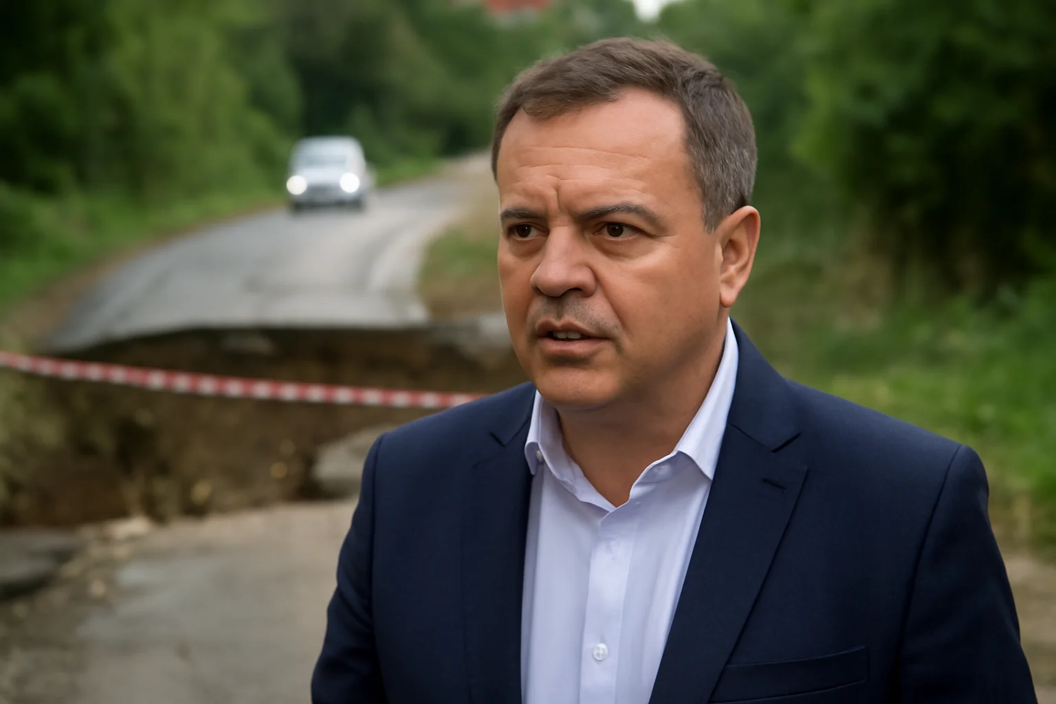 Virgil Nanu anunță că șoseaua afectată din Câmpina va fi preluată de Consiliul Județean Prahova pentru a fi reparată, deși nu se află acum în administrarea CJ